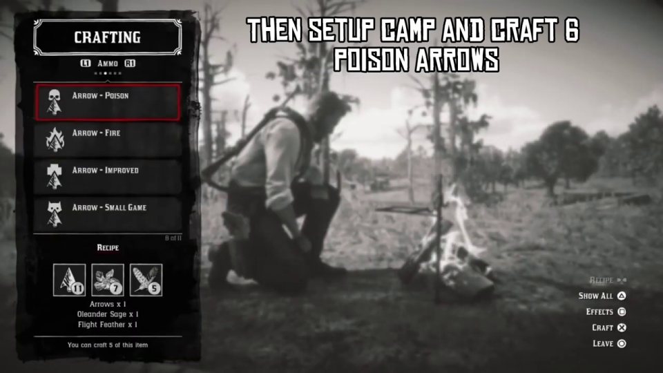 Craft 6 poison arrows