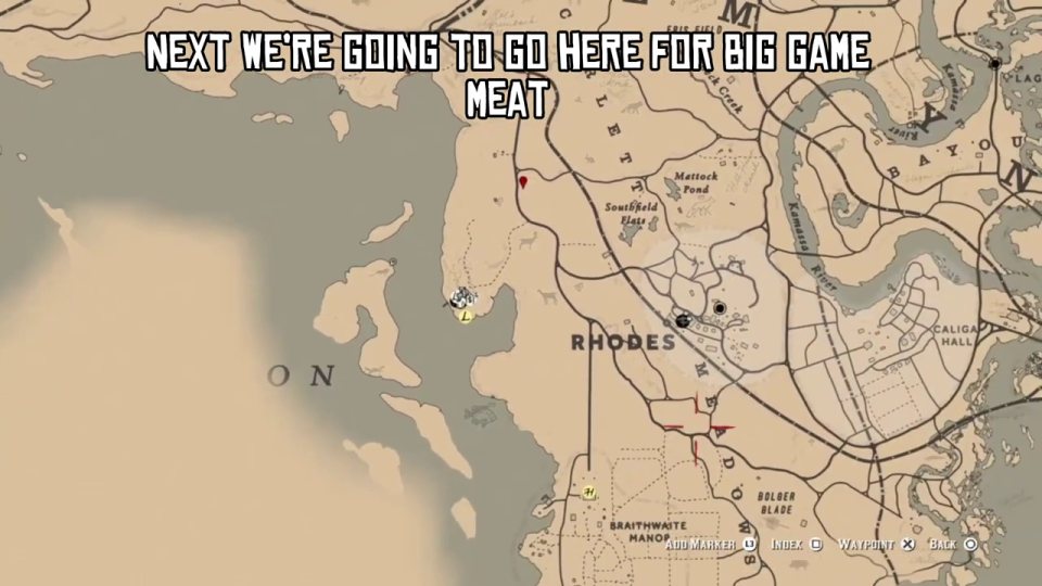 Big game meat with bait